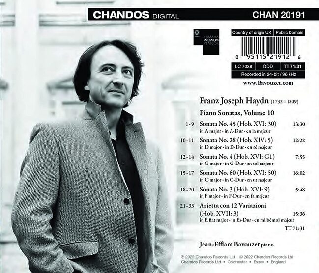 海頓 鋼琴奏鳴曲 第10集Haydn Piano Sonatas Vol 10 BAVOUZET JEAN EFFLAM